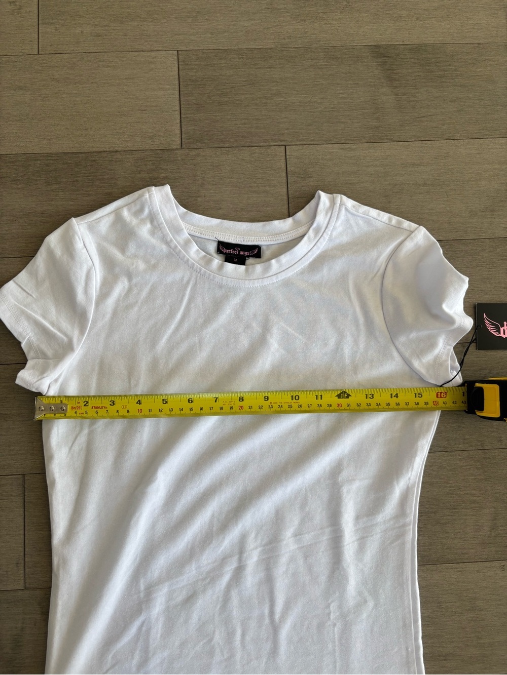 Women's White Crewneck Short Sleeve Tee by Perfect Angel - Picture 8 of 8